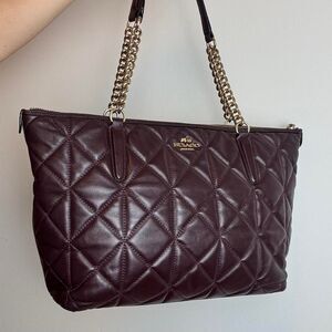 Coach Women's Burgundy and Brown Bag